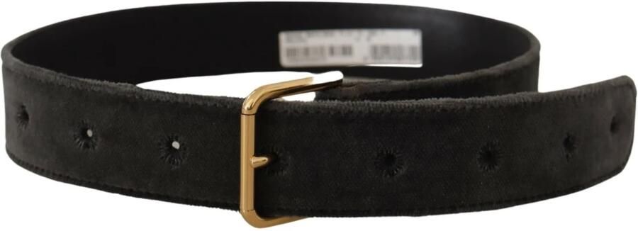 Dolce & Gabbana Elegante Fluweel Riem met Gegraveerde Gesp Black Dames - Foto 3
