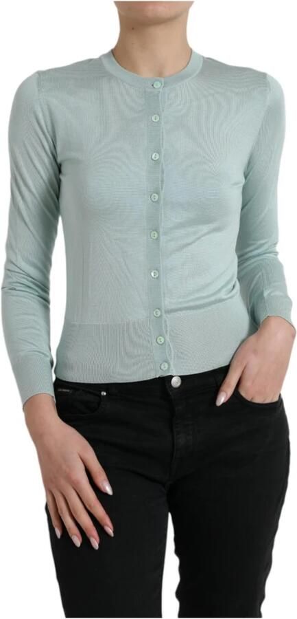 Dolce & Gabbana Prachtige Lichtblauwe Zijden Vest Blue Dames - Foto 6