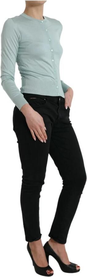 Dolce & Gabbana Prachtige Lichtblauwe Zijden Vest Blue Dames - Foto 4