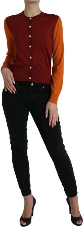 Dolce & Gabbana Zijden Multicolor Crewneck Cardigan Sweater Multicolor Dames - Foto 6