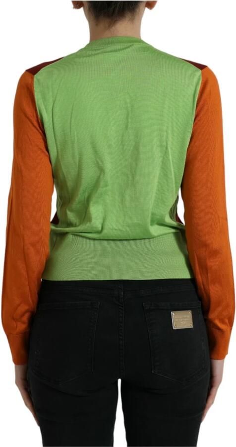 Dolce & Gabbana Zijden Multicolor Crewneck Cardigan Sweater Multicolor Dames - Foto 5