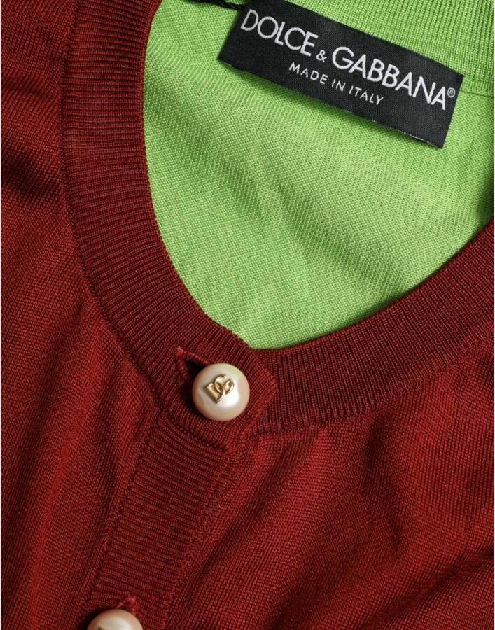 Dolce & Gabbana Zijden Multicolor Crewneck Cardigan Sweater Multicolor Dames - Foto 4