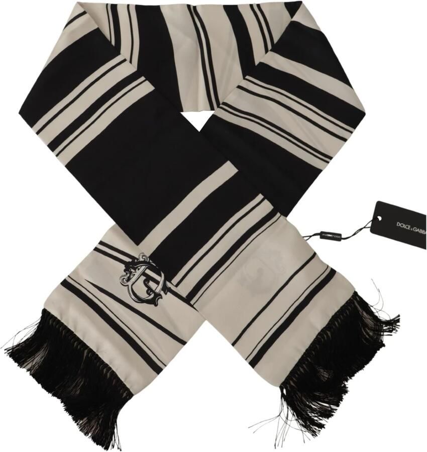 Dolce & Gabbana Luxe Zijden Gestreepte Heren Sjaal Multicolor Heren - Foto 4