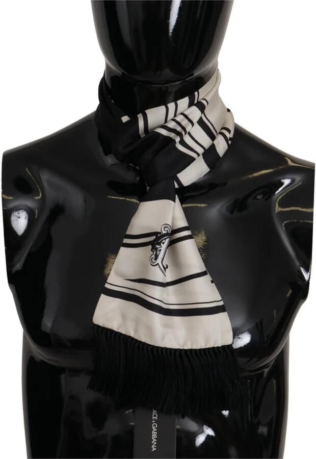Dolce & Gabbana Luxe Zijden Gestreepte Heren Sjaal Multicolor Heren