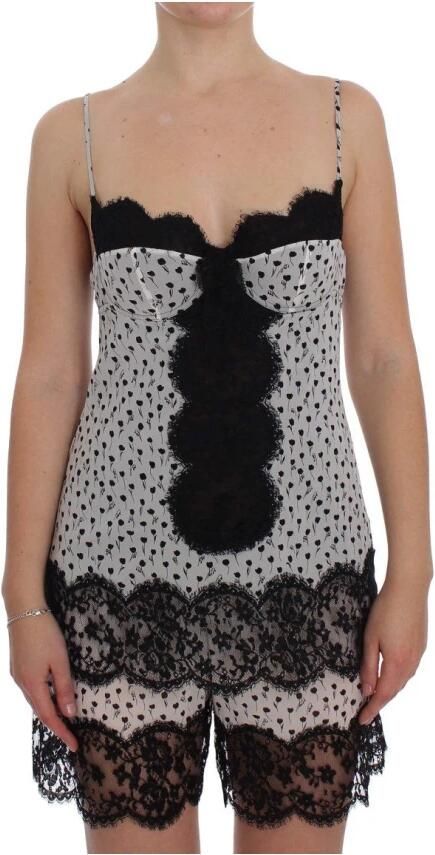 D&G Pyjama's nachthemden D&G Dolce Gabbana Slip Dress Bloemenprint Kanten Bies - Foto 9