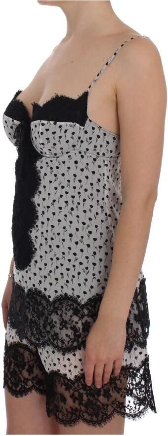D&G Pyjama's nachthemden D&G Dolce Gabbana Slip Dress Bloemenprint Kanten Bies - Foto 7