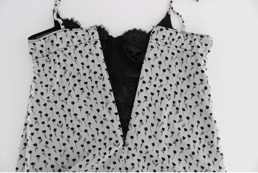 D&G Pyjama's nachthemden D&G Dolce Gabbana Slip Dress Bloemenprint Kanten Bies - Foto 2