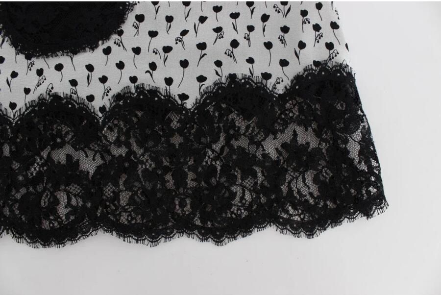 D&G Pyjama's nachthemden D&G Dolce Gabbana Slip Dress Bloemenprint Kanten Bies - Foto 4