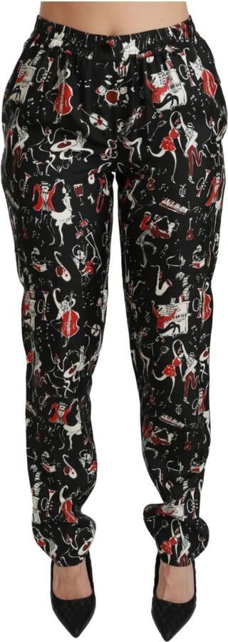 Dolce & Gabbana Luxe Zijden Skinny Broek met Middelhoge Taille Multicolor Dames - Foto 5