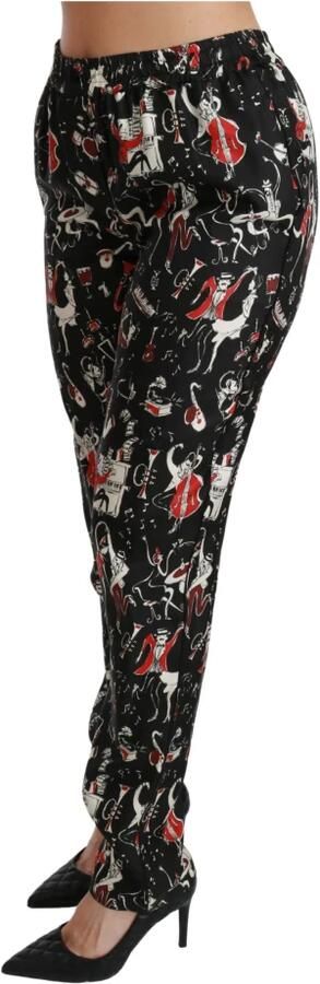 Dolce & Gabbana Luxe Zijden Skinny Broek met Middelhoge Taille Multicolor Dames - Foto 4