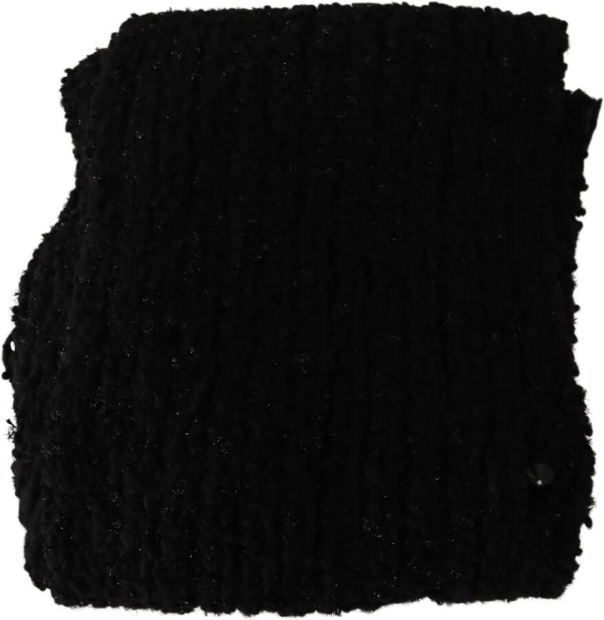 Dolce & Gabbana Luxe Wolmix Gebreide Omslag Sjaal Black Dames - Foto 4