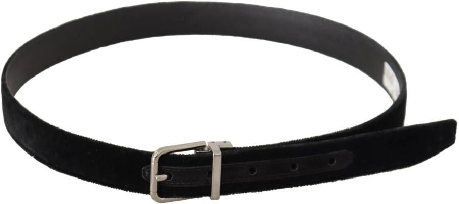 Dolce & Gabbana Luxe zwart fluwelen riem met elegante metalen gesp Black Heren - Foto 4