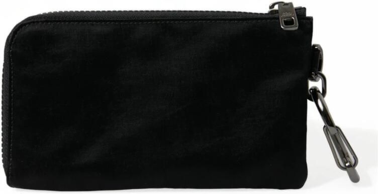 Dolce & Gabbana Luxe Zwart Nylon & Leren Logo Pouch Black Dames - Foto 10