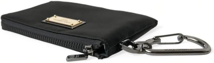 Dolce & Gabbana Luxe Zwart Nylon & Leren Logo Pouch Black Dames - Foto 11