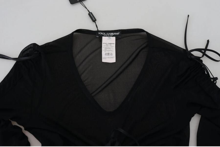 Dolce & Gabbana Doorschijnende Bodycon Midi Jurk Zwart Black Dames - Foto 5