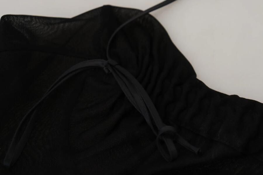 Dolce & Gabbana Doorschijnende Bodycon Midi Jurk Zwart Black Dames - Foto 6