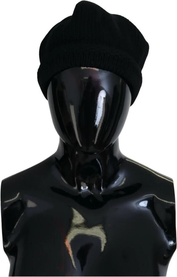 Dolce & Gabbana Prachtige Zwarte Gebreide Beanie Muts Black Dames - Foto 5