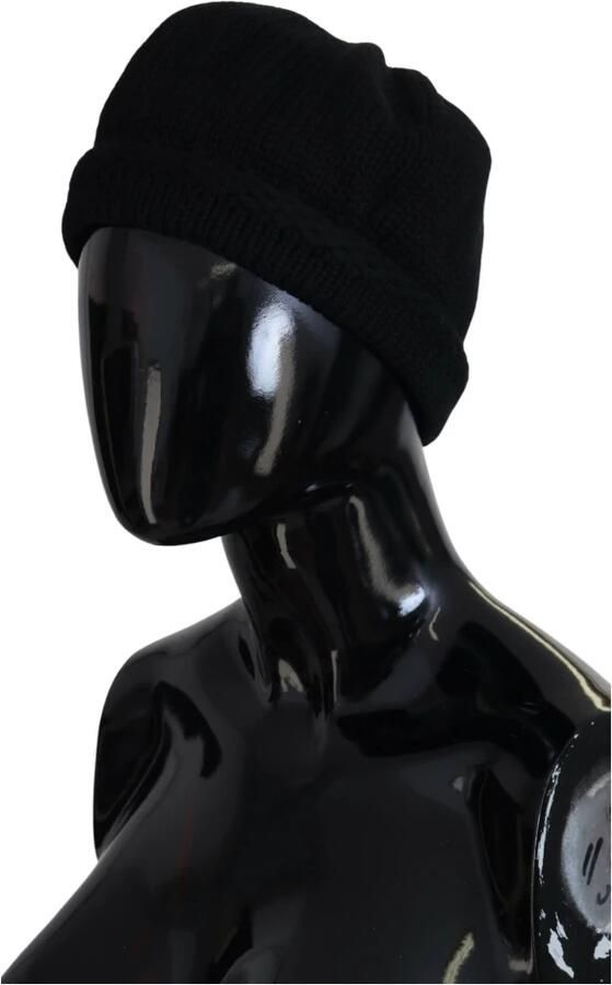 Dolce & Gabbana Prachtige Zwarte Gebreide Beanie Muts Black Dames - Foto 3
