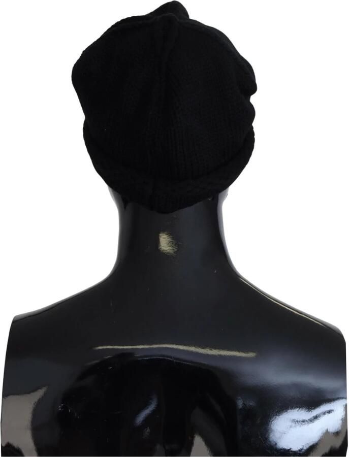 Dolce & Gabbana Prachtige Zwarte Gebreide Beanie Muts Black Dames - Foto 2