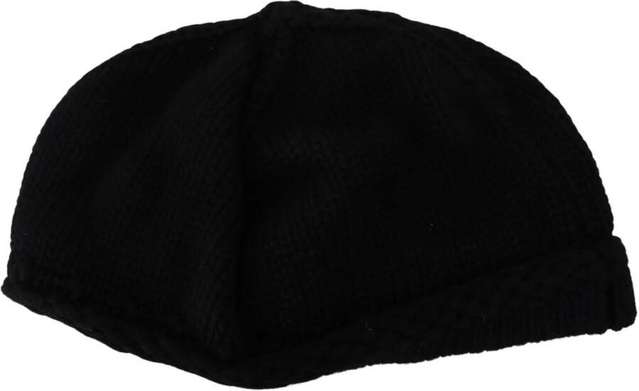 Dolce & Gabbana Prachtige Zwarte Gebreide Beanie Muts Black Dames - Foto 4