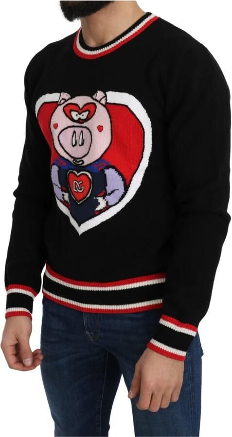Dolce & Gabbana Luxe Zwarte Kasjmier Trui Varken van het Jaar Black Heren - Foto 2