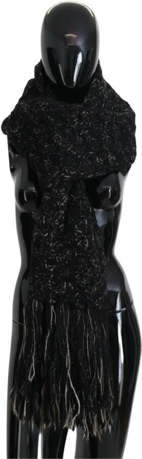Dolce & Gabbana Nieuwe Logo Sjaal Gemaakt in Italië Zwart 230cm x 32cm Black Dames - Foto 3