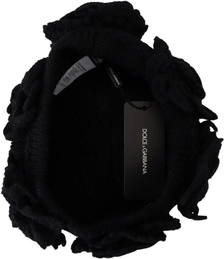 Dolce & Gabbana Zwarte Beanie Hoed van Virgin Wool MainLine Collectie Black Dames