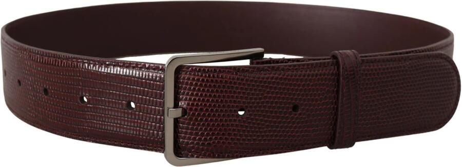 Dolce & Gabbana Maroon Breed Logo Gegraveerde Gesp Riem Brown - Foto 6