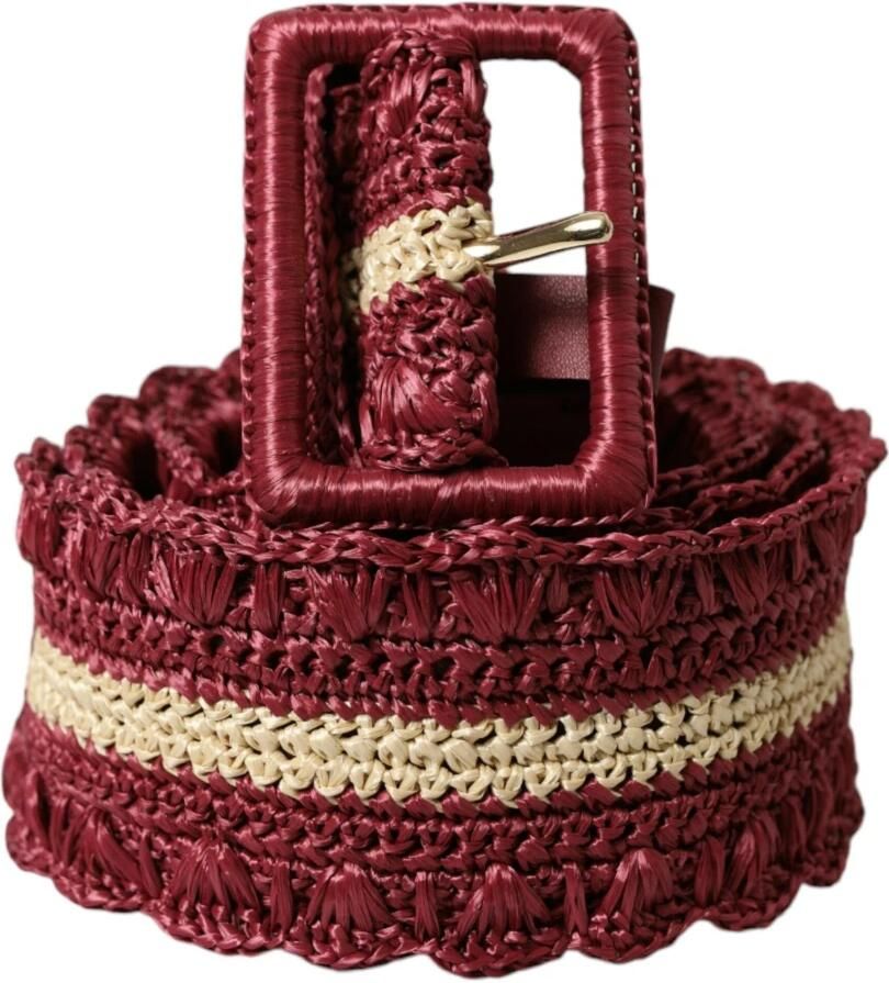 Dolce & Gabbana Maroon Elegance Canvas Taille Riem Brown Dames - Foto 4