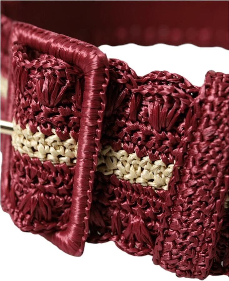Dolce & Gabbana Maroon Elegance Canvas Taille Riem Brown Dames