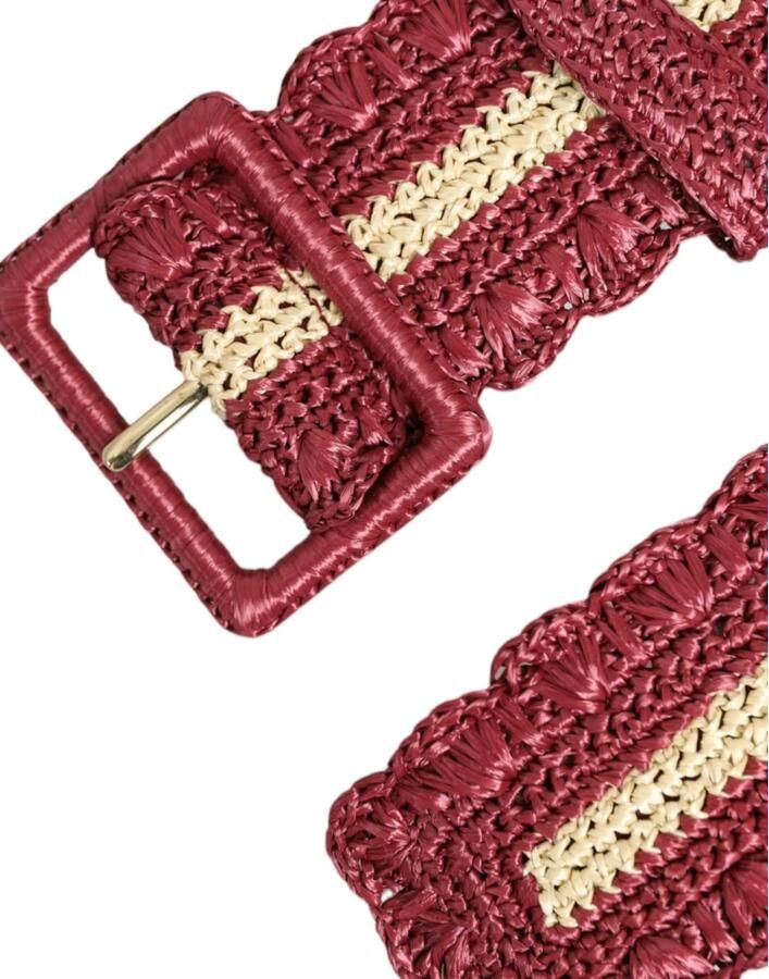 Dolce & Gabbana Maroon Elegance Canvas Taille Riem Brown Dames - Foto 2