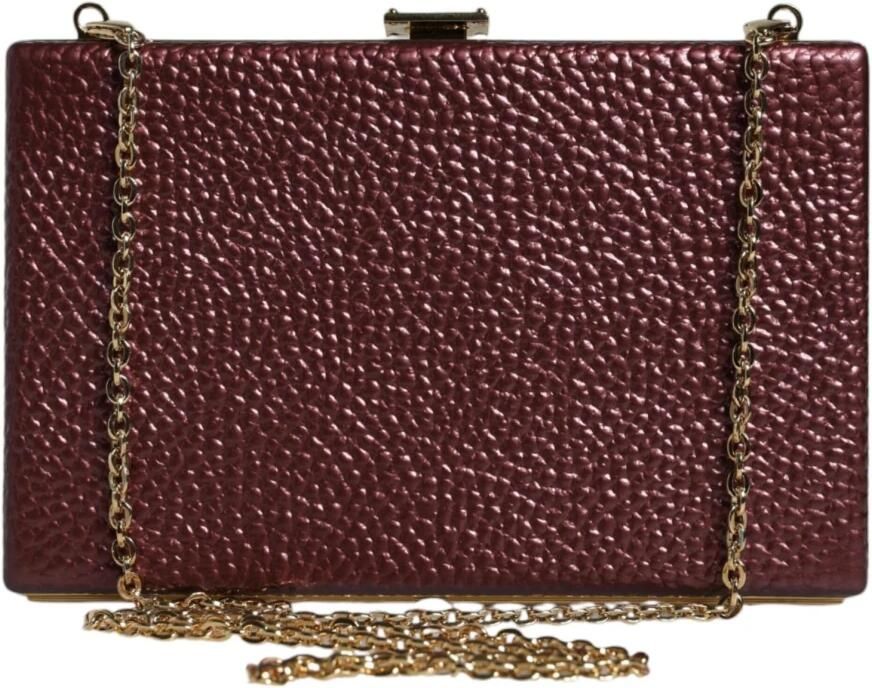 Dolce & Gabbana Maroon Leren Crossbody Clutch Tas Brown Dames - Foto 5