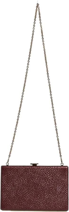 Dolce & Gabbana Maroon Leren Crossbody Clutch Tas Brown Dames - Foto 4