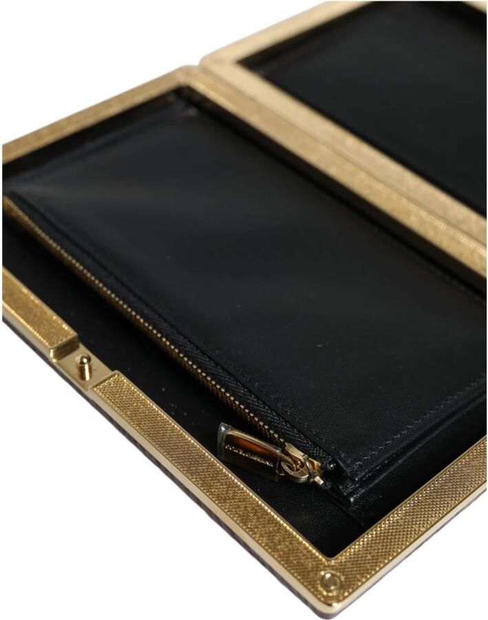 Dolce & Gabbana Maroon Leren Crossbody Clutch Tas Brown Dames - Foto 2