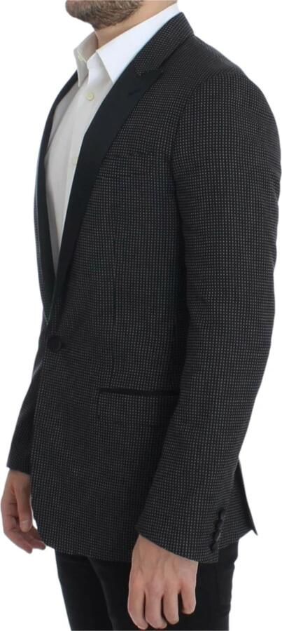 Dolce & Gabbana Zwart Fluwelen Blazer met Witte Polka Dots Black Heren - Foto 6