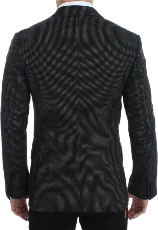 Dolce & Gabbana Zwart Fluwelen Blazer met Witte Polka Dots Black Heren - Foto 4