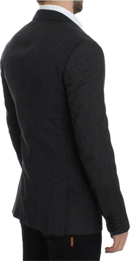 Dolce & Gabbana Zwart Fluwelen Blazer met Witte Polka Dots Black Heren - Foto 5