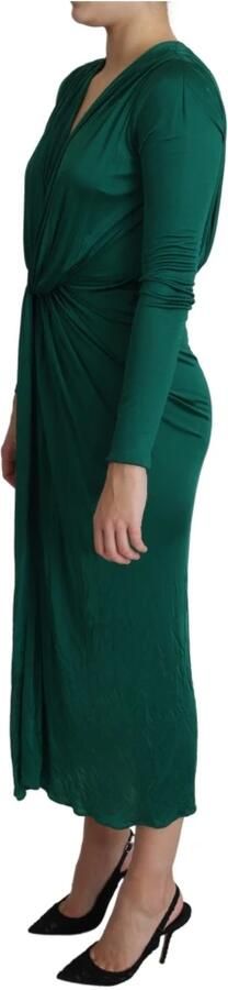 Dolce & Gabbana Groene Aansluitende Silhouet Midi Viscose Jurk Green Dames - Foto 2