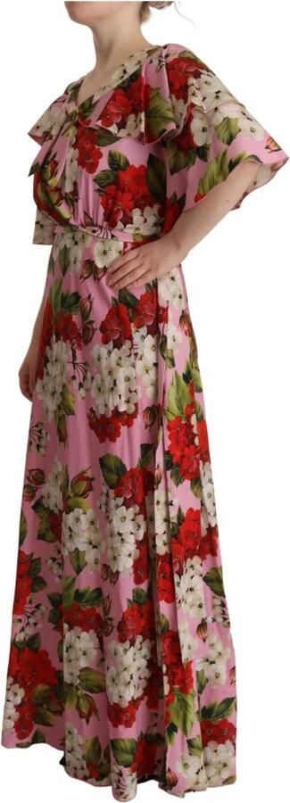 Dolce & Gabbana Maxi Jurk met Multicolor Bloemenprint Pink Dames - Foto 2