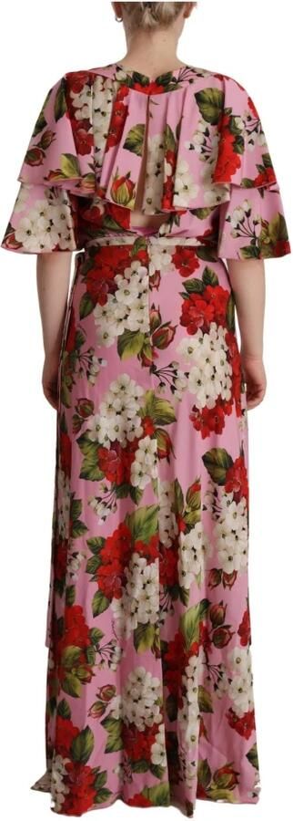 Dolce & Gabbana Maxi Jurk met Multicolor Bloemenprint Pink Dames - Foto 3