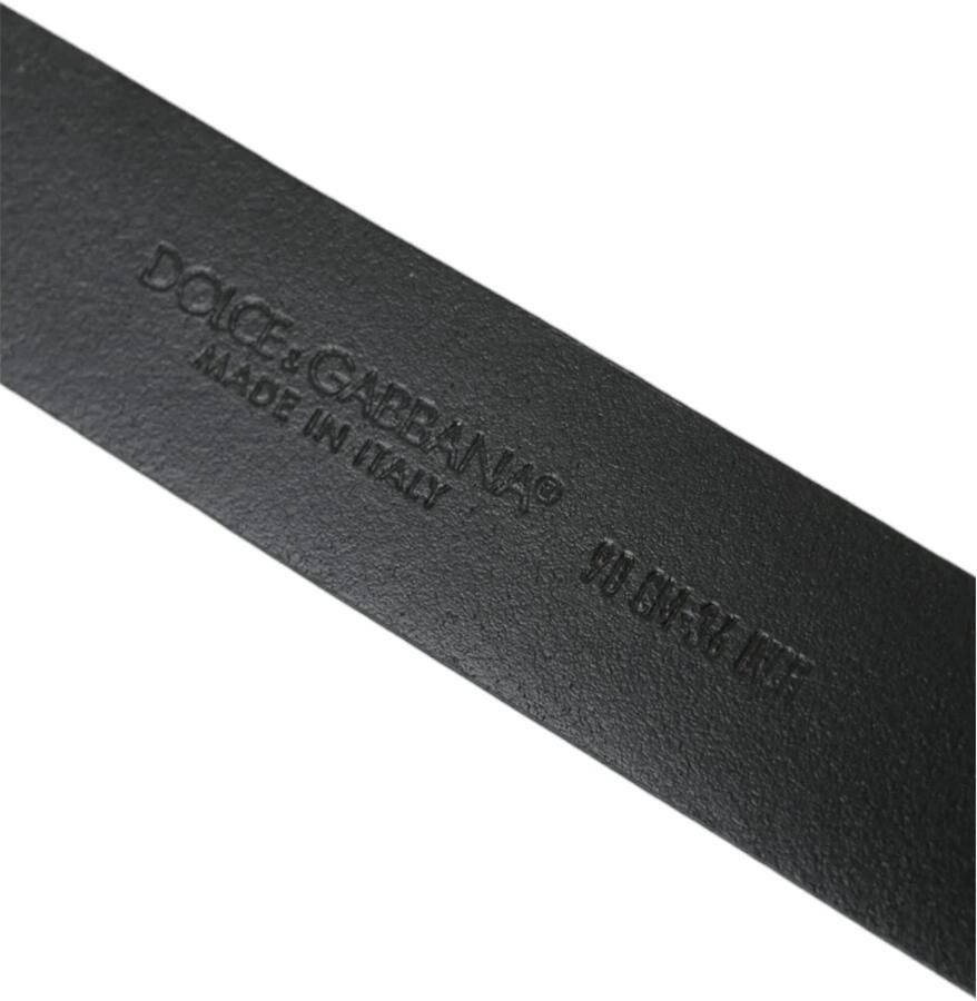 Dolce & Gabbana Metalen Blauw Leren Riem met Gouden Gesp Blue Unisex