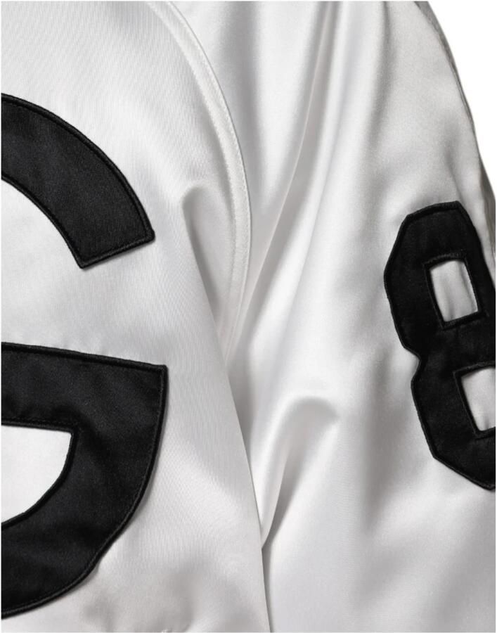 Dolce & Gabbana Metalen Detail Bomberjack in Wit White Heren - Foto 2