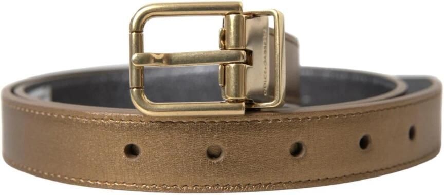 Dolce & Gabbana Metallic Gouden Leren Riem met Metalen Gesp Yellow Heren - Foto 6