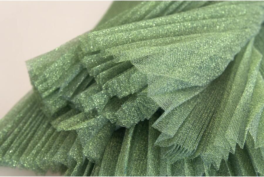 Dolce & Gabbana Metallic Groene Hoge Taille A-lijn Plooirok Green Dames - Foto 2