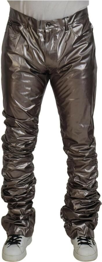 Dolce & Gabbana Metallic Silver Casual Pants Gray Heren - Foto 5