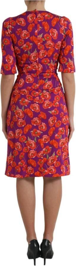 Dolce & Gabbana Levendig Bloemig Charmeuse Jurk Multicolor Dames - Foto 5