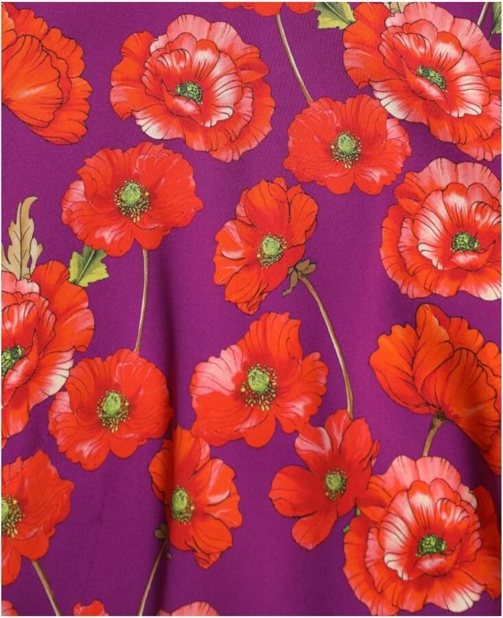 Dolce & Gabbana Levendig Bloemig Charmeuse Jurk Multicolor Dames