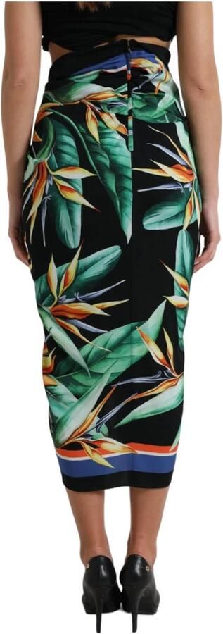 D.Exterior Black Blue Cotton Stretch Straight Skirt Zwart - Foto 10