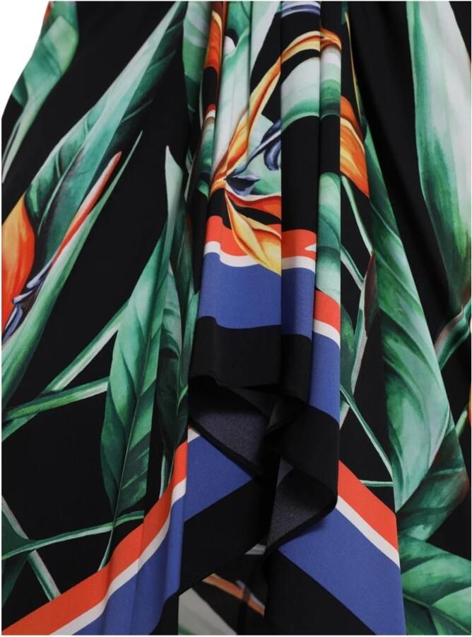 D.Exterior Black Blue Cotton Stretch Straight Skirt Zwart - Foto 4