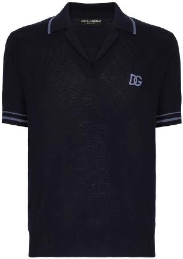 Dolce & Gabbana Midnight Blue Polo Shirt Black Heren